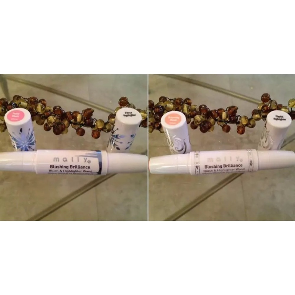 Mally Beauty Blushing Brilliance Blush & Highlighter Wand (2 wands 4 shades) NEW